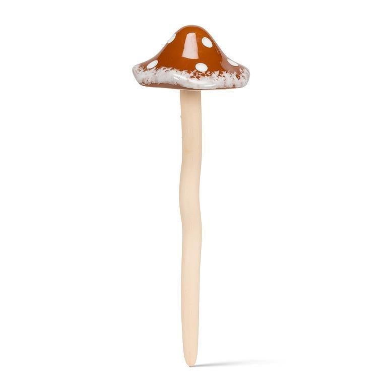Large Dotted Mushroom Garden Stake, 10.5"H