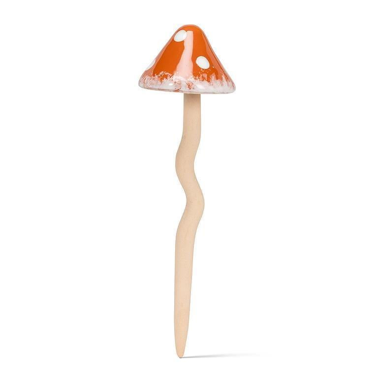 Medium Speckled Mushroom Garden Stake, 9"H