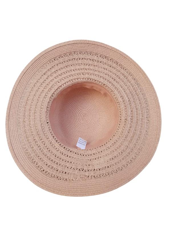 Brim Straw Hat With Gemstone Band