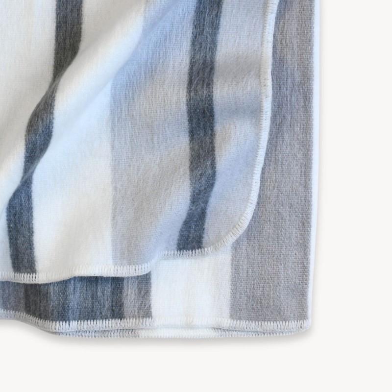 Striped Alpaca Throw Blanket - Earl Grey