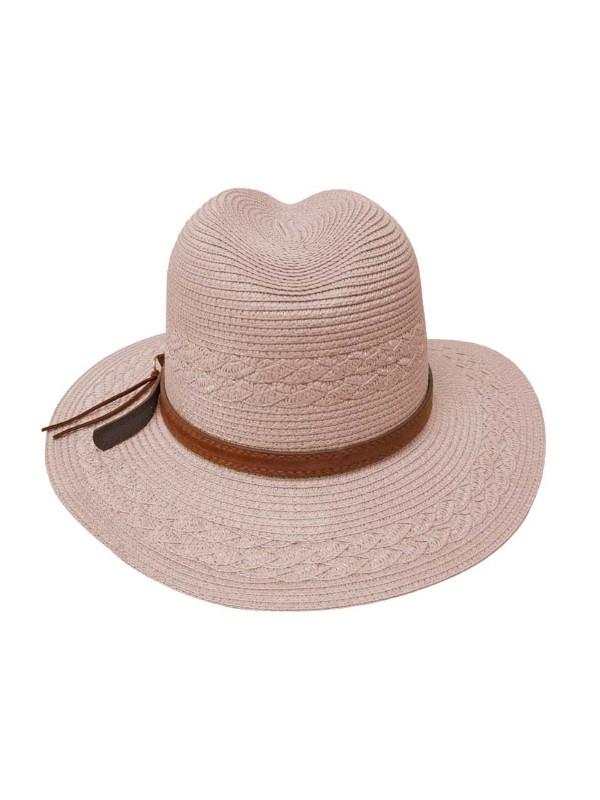 Straw Fedora With Suede Band