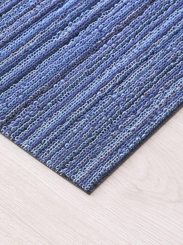 Chilewich Indoor/Outdoor Skinny Stripe Shag Mat, Ocean