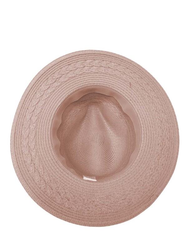 Straw Fedora With Suede Band