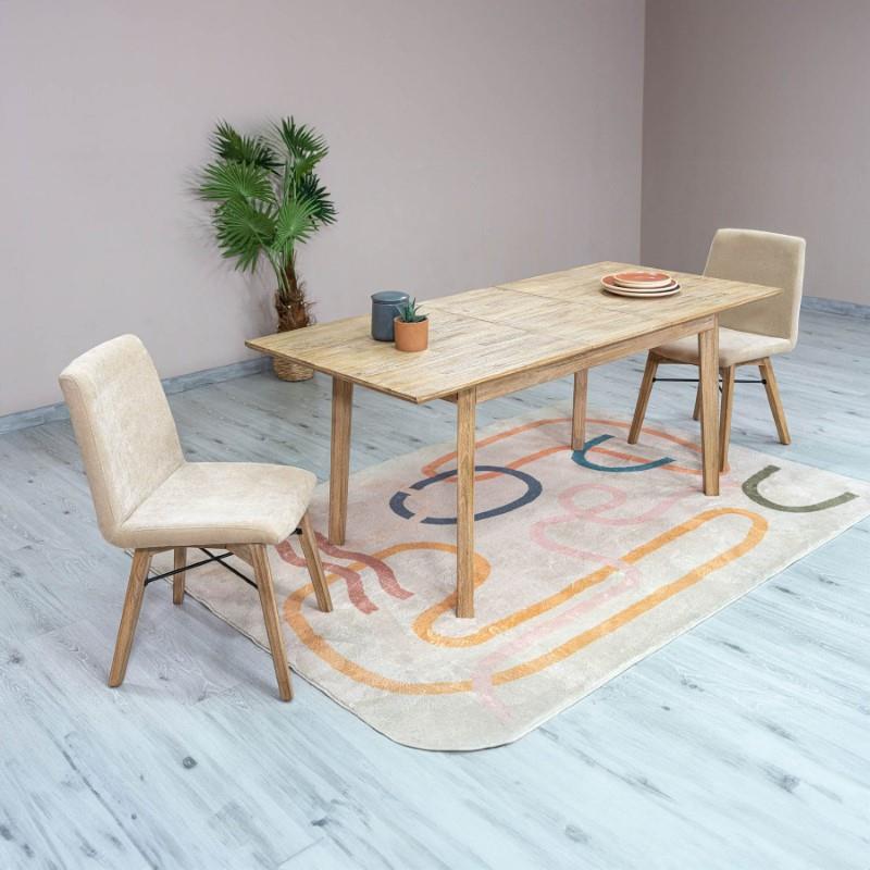 Gia Small Extension Dining Table 55/71” - Light Driftwood