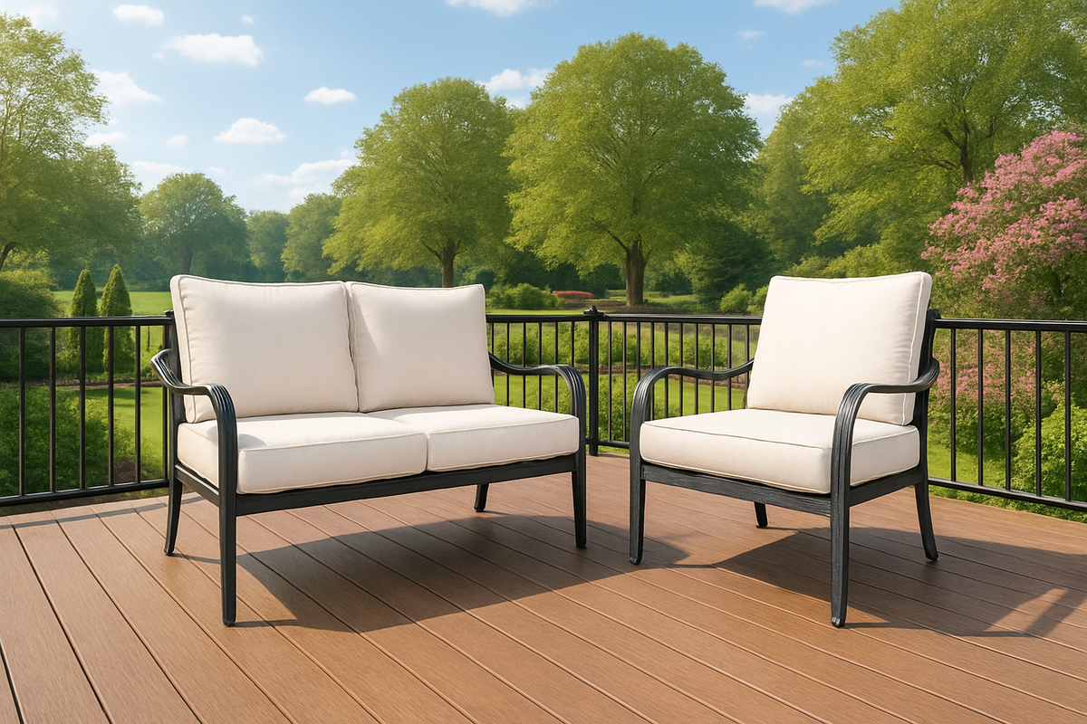 Carleton Outdoor Deep Seating/Loveseat, Set of 2