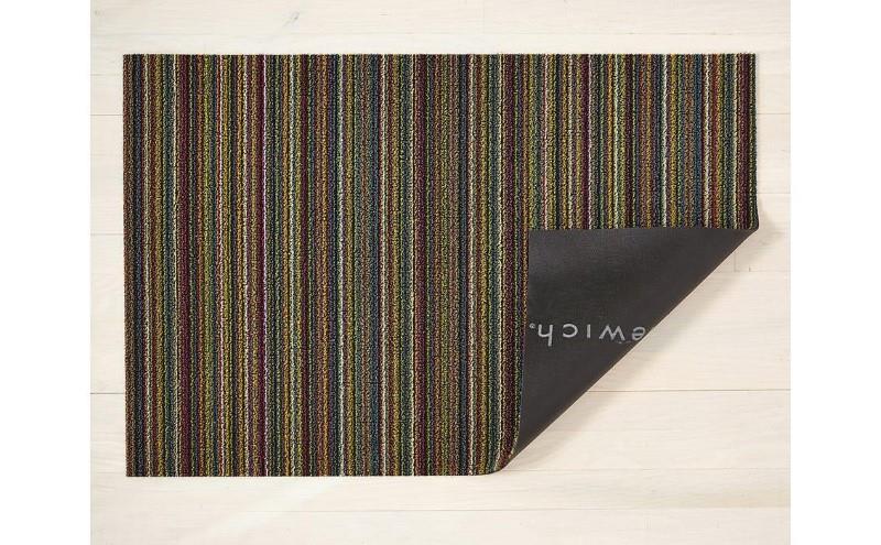 Chilewich Indoor/Outdoor Skinny Stripe Shag Mat, Bright Multi