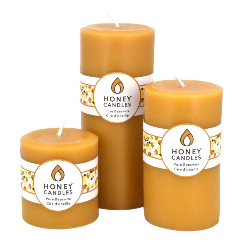 Natural Round Honey Beeswax Candle, 3&quot; x 3&quot;