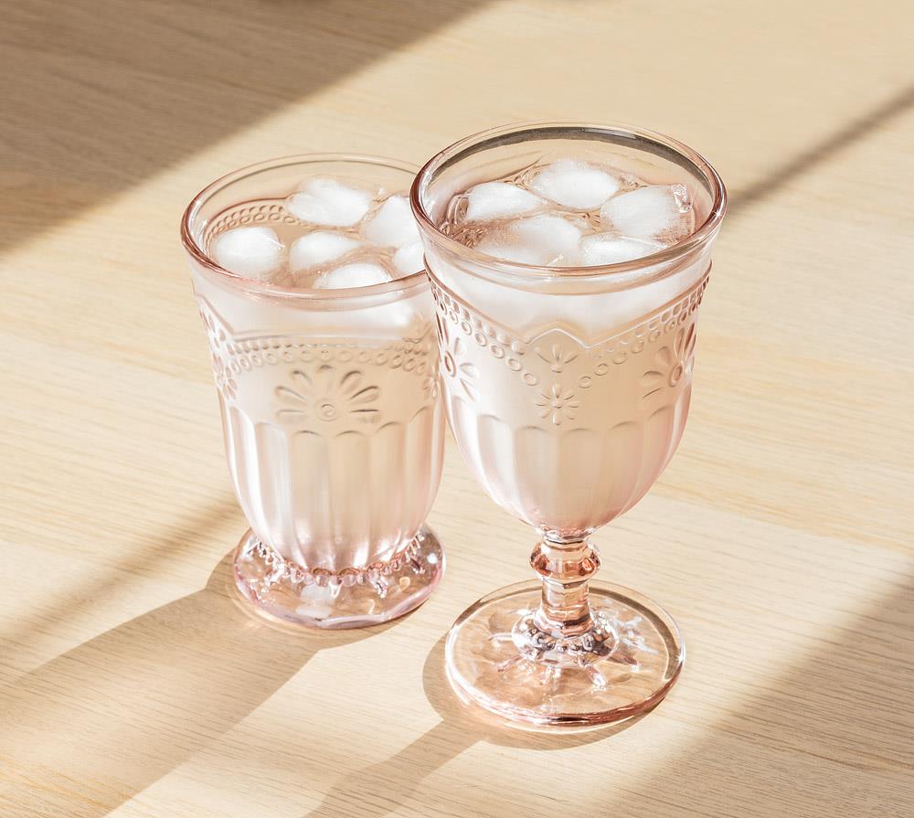 Champagne Pink Flower Wine Goblet