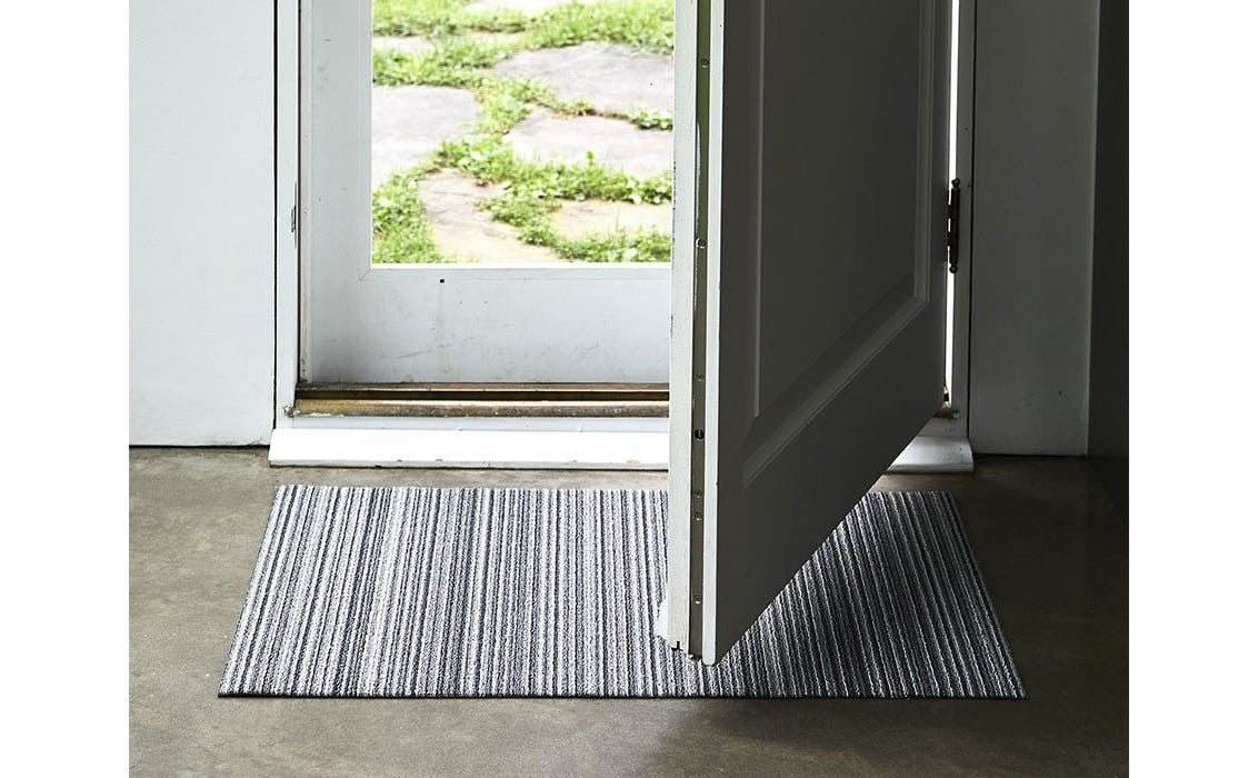 Chilewich Skinny Stripe Shag Mat, Shadow