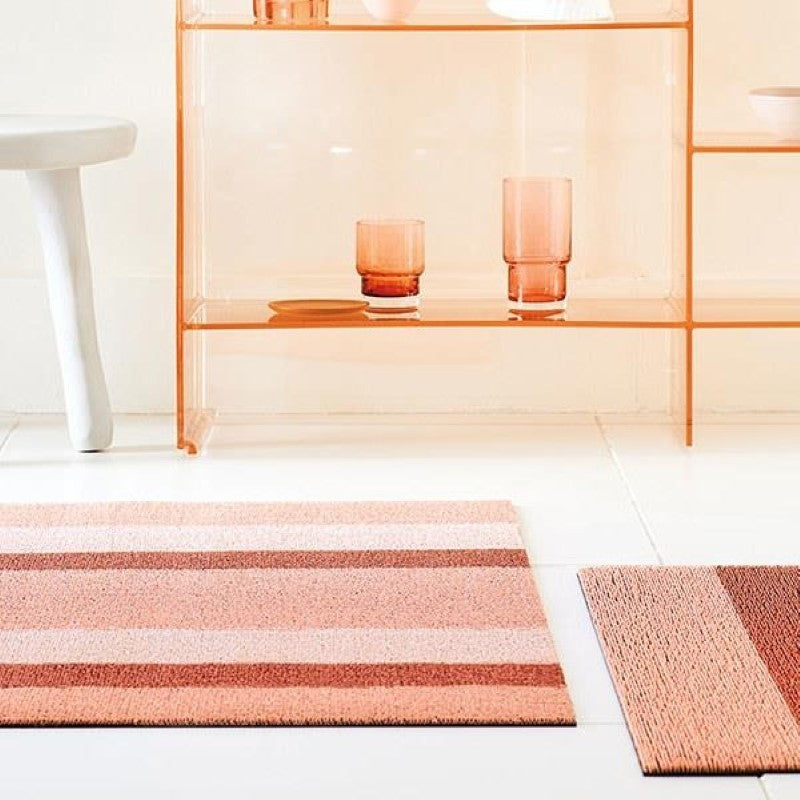 Chilewich Indoor/Outdoor Bold Stripe Shag Mat, Peach