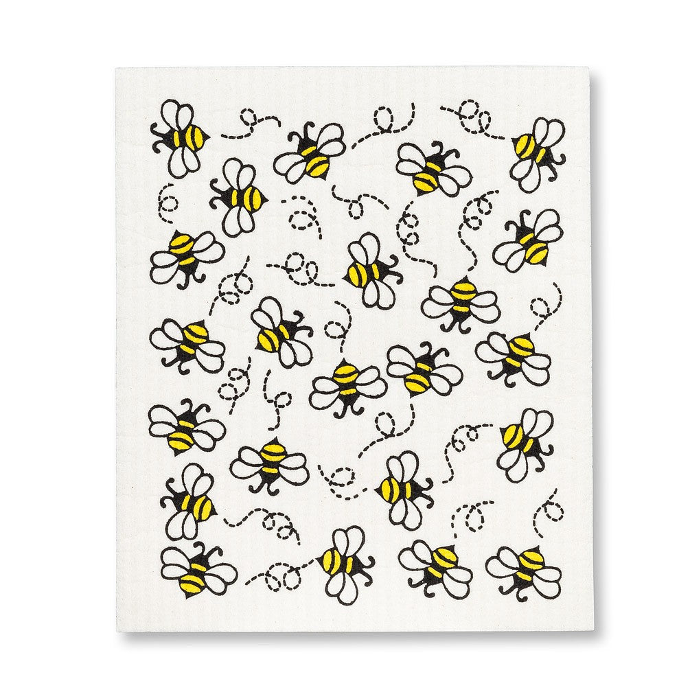 Allover Bees Swedish Dishcloth, Set of 2
