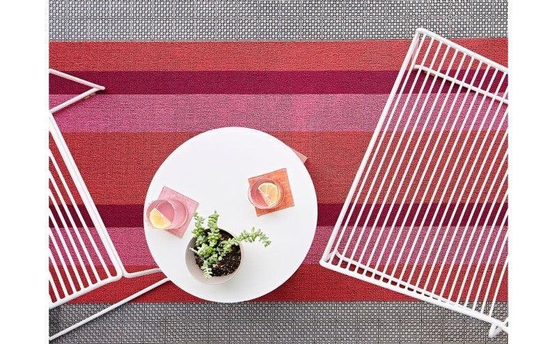 Chilewich Indoor/Outdoor Bold Stripe Shag Mat, Punch