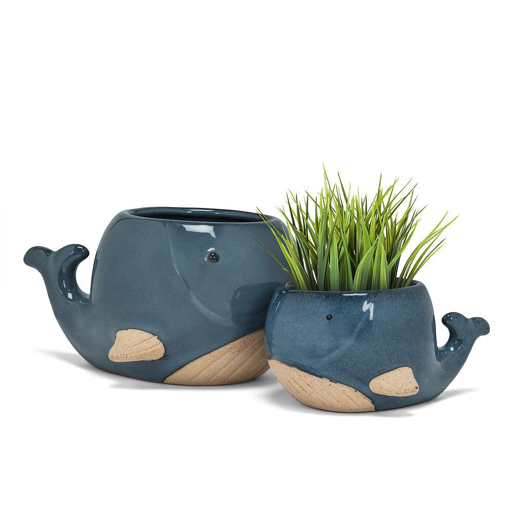Blue Whale Planter, 3"