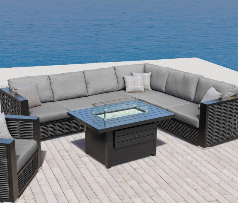 Art Garden Aluminum Rectangular Firepit Coffee Table