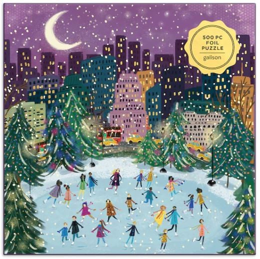 Merry Moonlight Skaters Puzzle, 500 Piece