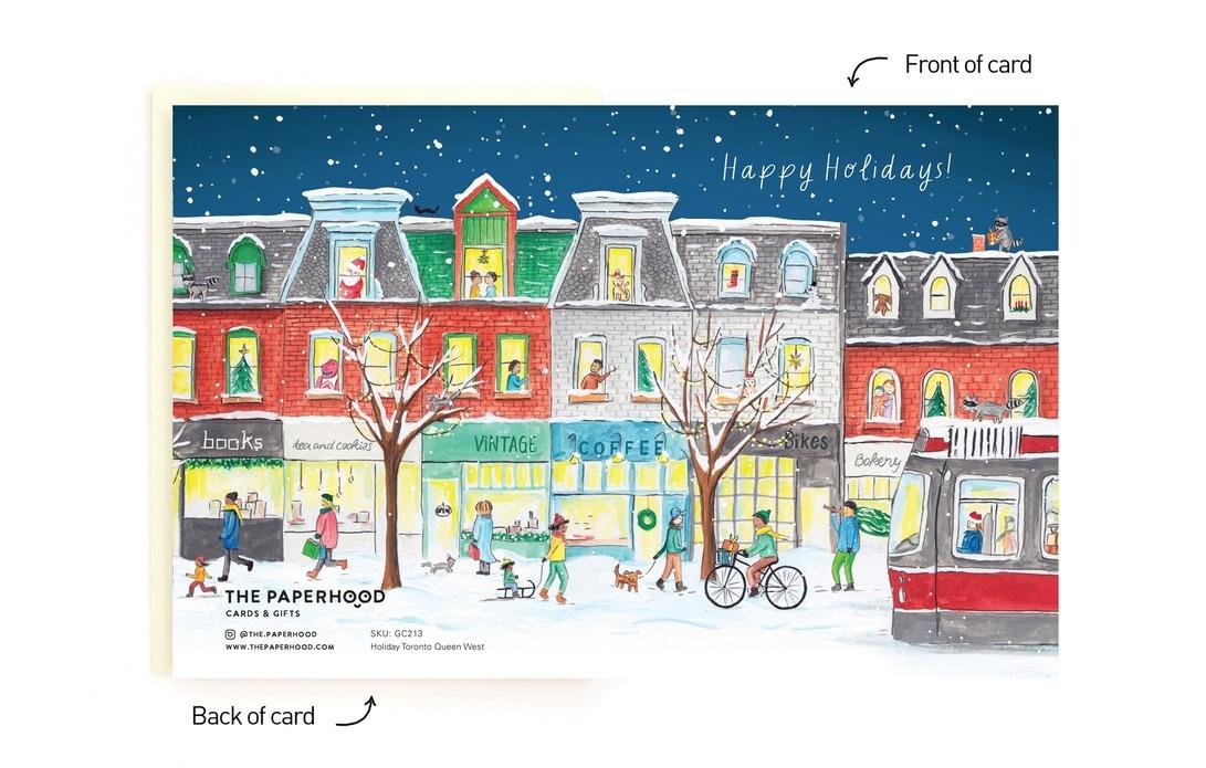 Toronto Queen Street Wraparound Holiday Cards, Box of 8