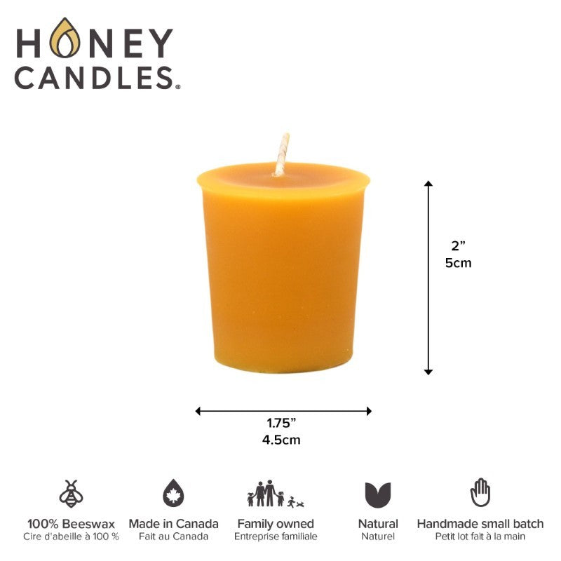 Votive Beeswax Candles, Set of 3