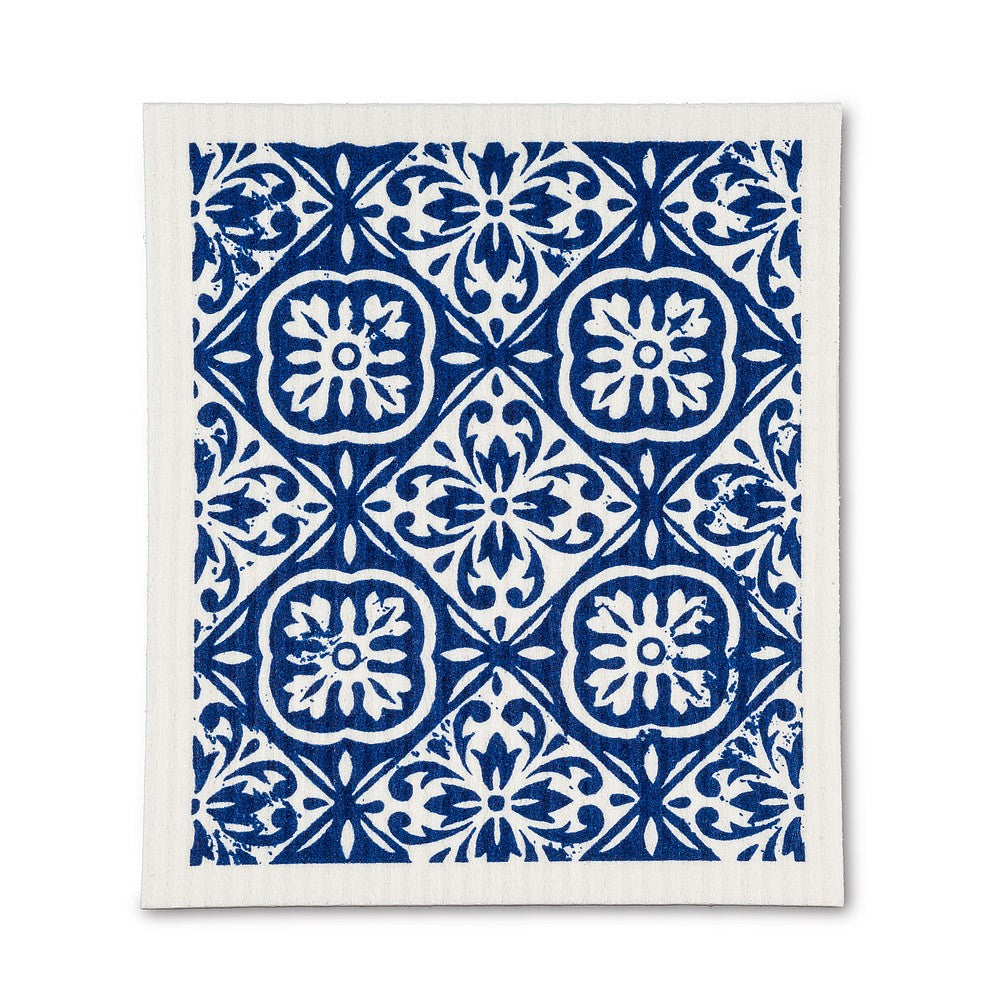 Blue Tile Swedish Dishcloth, Set of 2