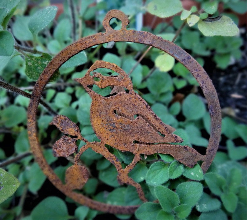 Rusty Black-Capped Chickadee Steel Ornament, 3&quot; Dia