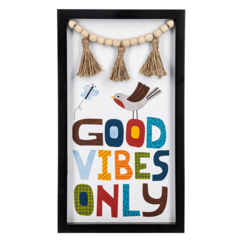 Bird Wall Décor with Beaded Tassels