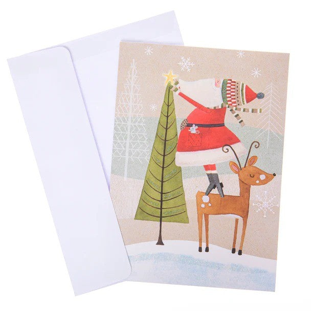 Santa Star Christmas Cards, Box of 15