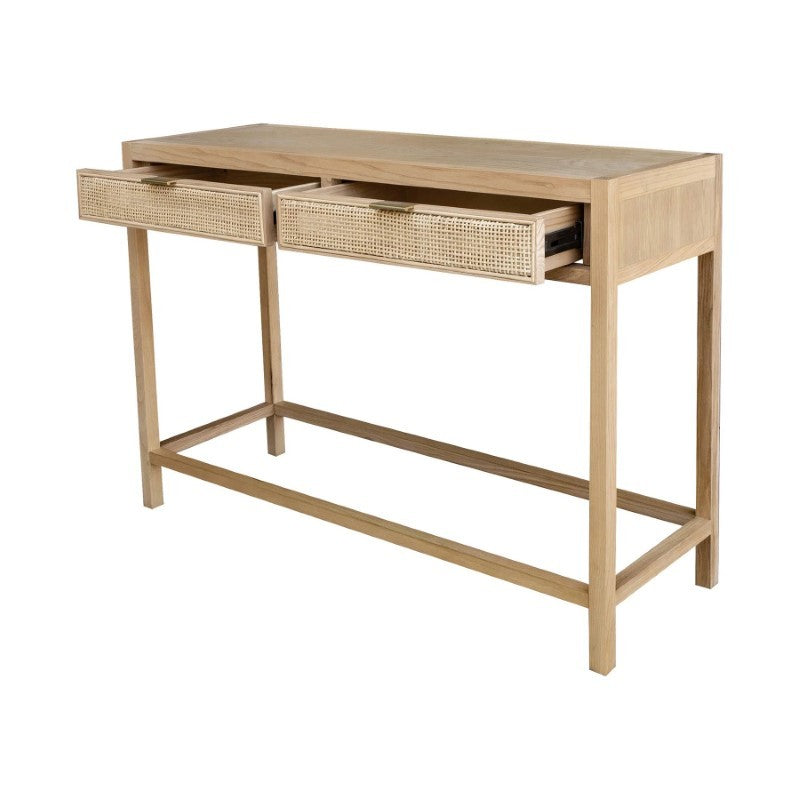 L.H. Imports Natural Rattan Console Table