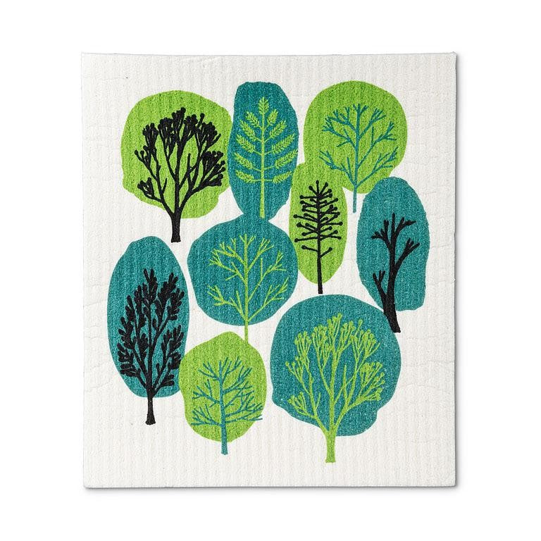 Green Trees Swedish Dishcloth, Set of 2
