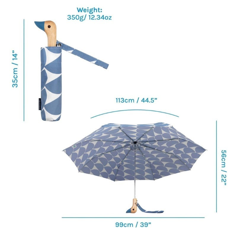 Duckhead Denim Moon Grid Eco-Friendly Umbrella