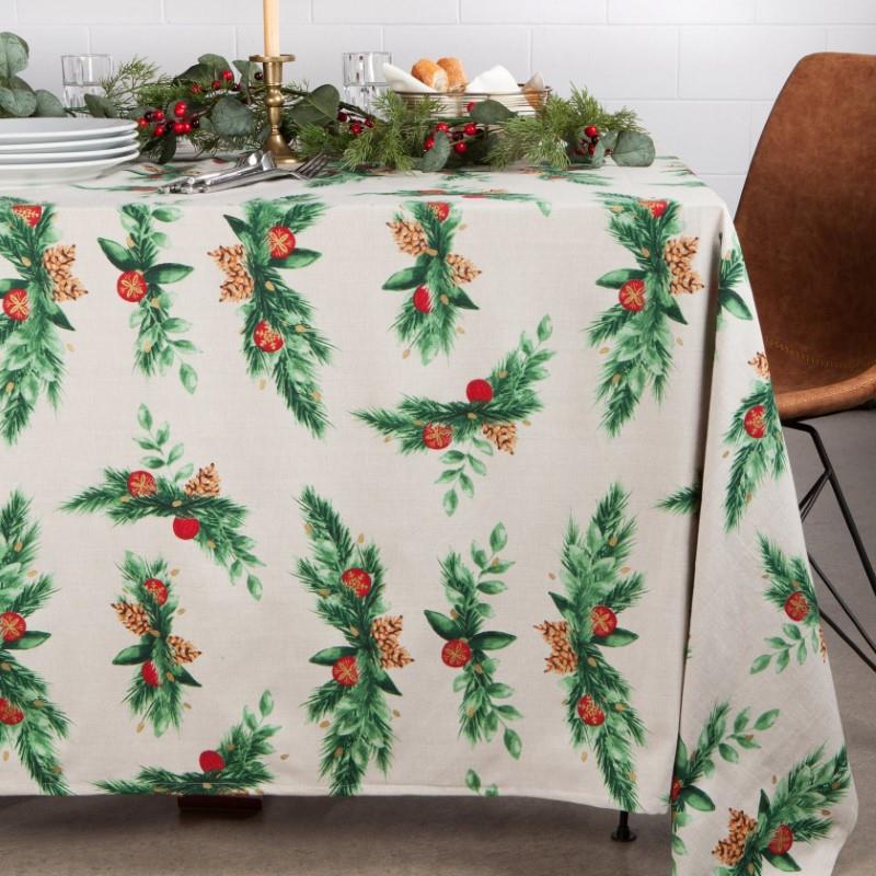 Deck The Halls Cotton Tablecloth