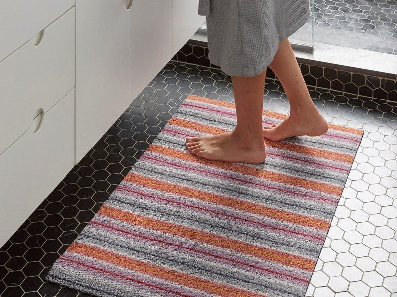 Chilewich Ribbon Stripe Shag Mat, Bon Bon