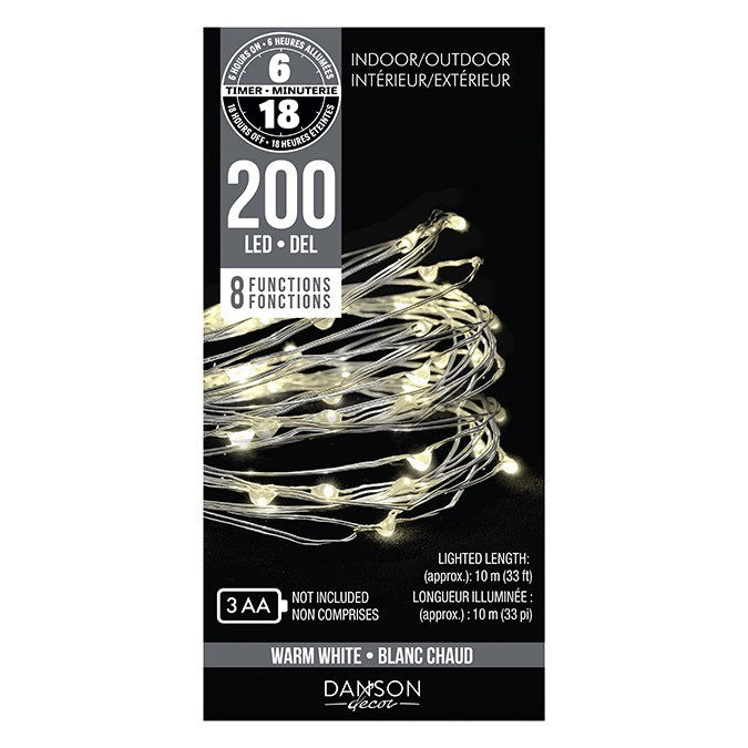 200 LED Multi Function Microdot String Lights W/Timer