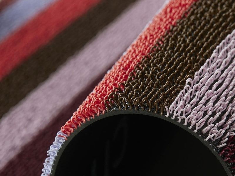 Chilewich Even Stripe Shag Mat, Berry