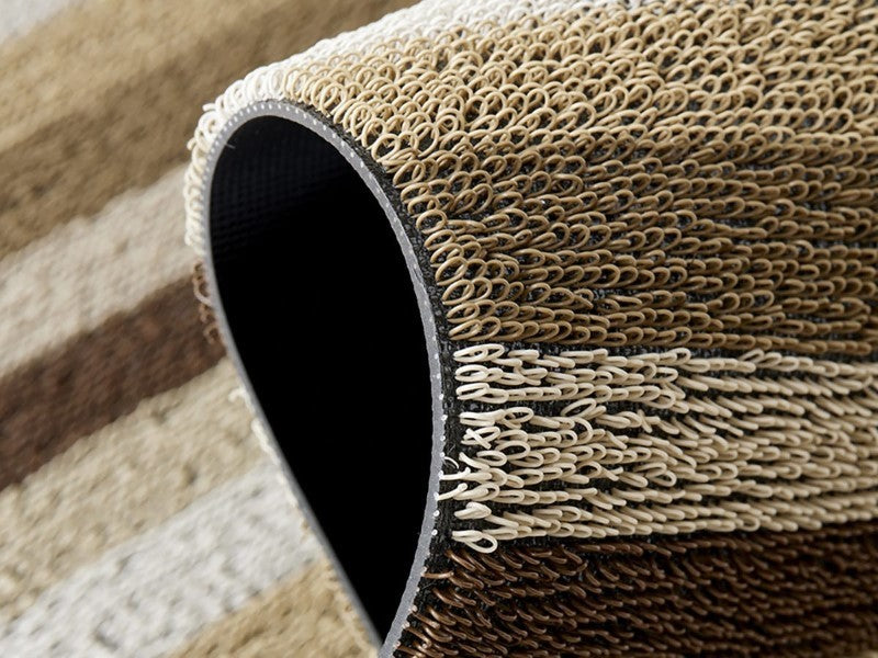 Chilewich Even Stripe Shag Mat, Mocha