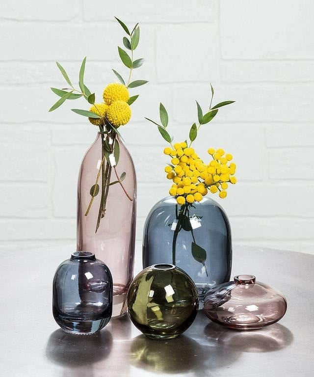 Moss Green Small Bud Vases, 3"H