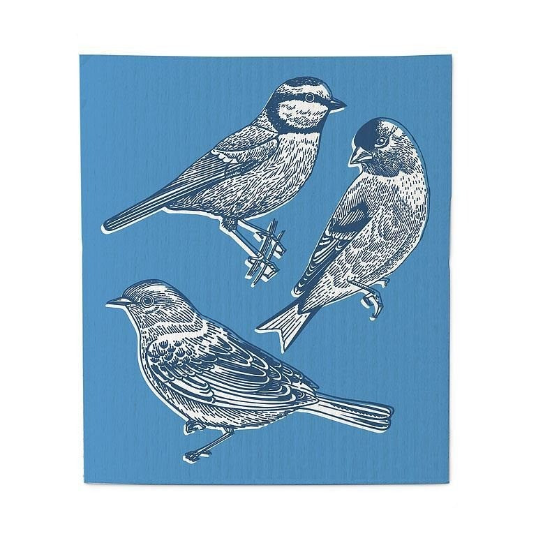 Bird Sketch Swedish Dishcloth, Set of 2