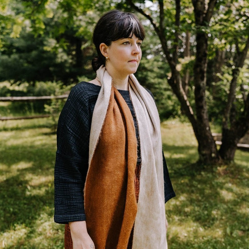 Pokoloko Reversible Alpaca Seamless Scarf, Cafe Au Lait