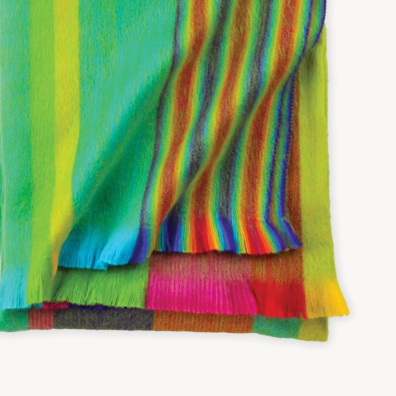 Pokoloko Caravan Multi Stripe Fringed Alpaca Blanket