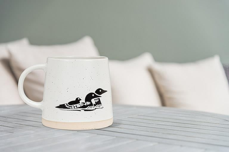 Wide Base Mug with Loons