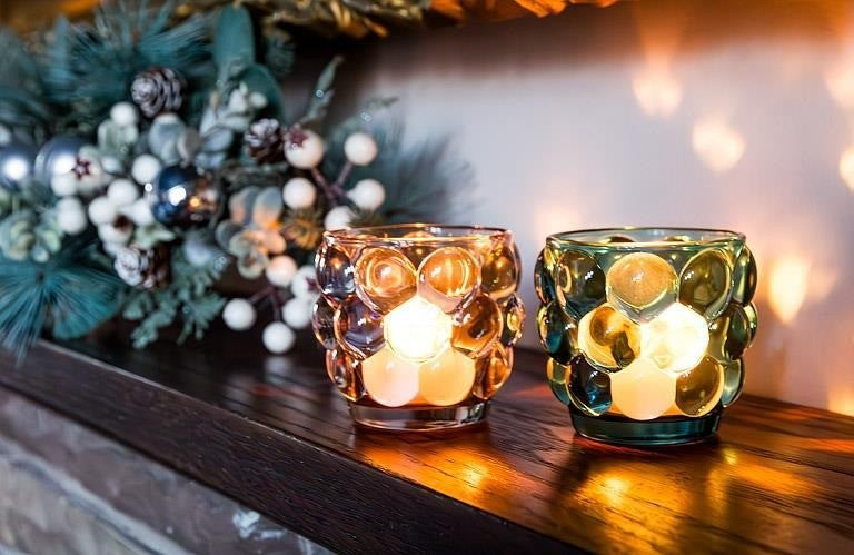 Bubble Glass Votive Candle Holder