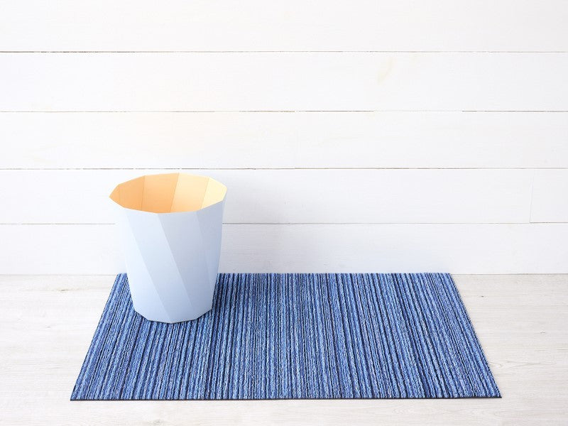 Chilewich Indoor/Outdoor Skinny Stripe Shag Mat, Ocean