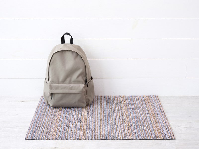 Chilewich Indoor/Outdoor Skinny Stripe Shag Mat, Periwinkle