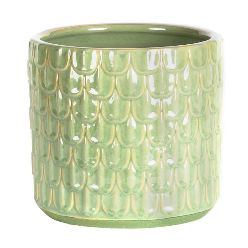 Green Embossed Pot