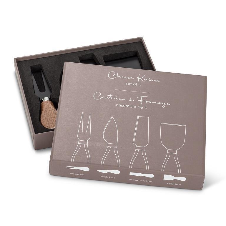 Walnut Handled Cheese Knives, Set of 4