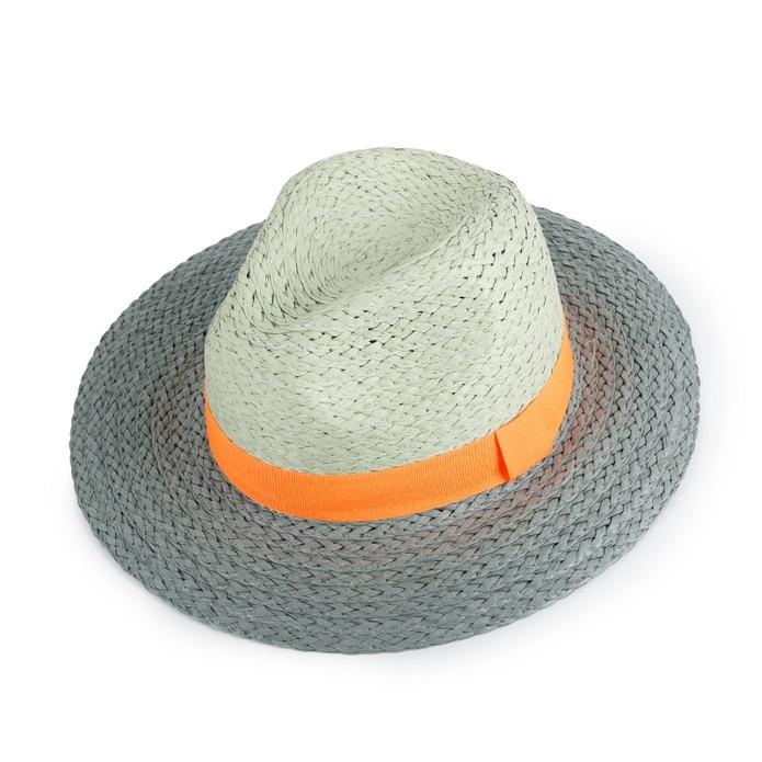 Dual Tone Panama Straw Hat w/Bow Trimmings