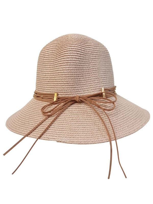 Crochet Bucket Straw Hat With Layered String