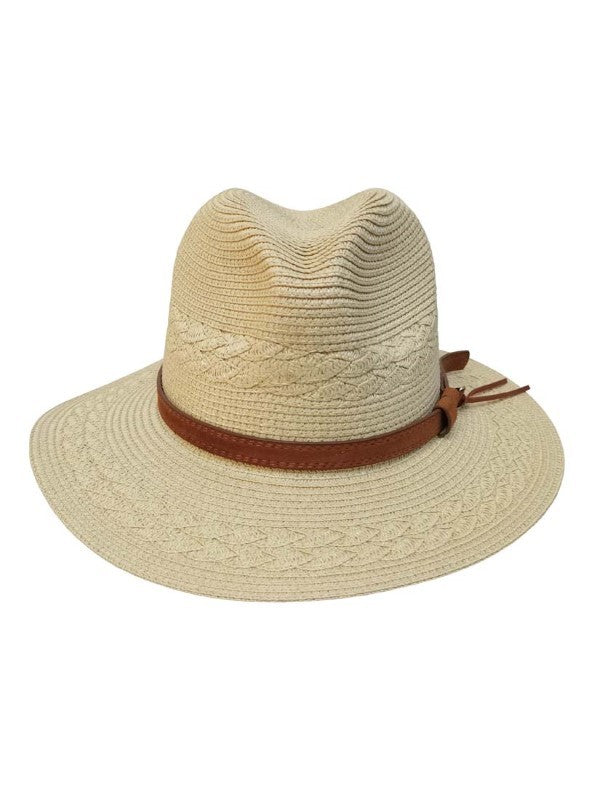 Straw Fedora With Suede Band