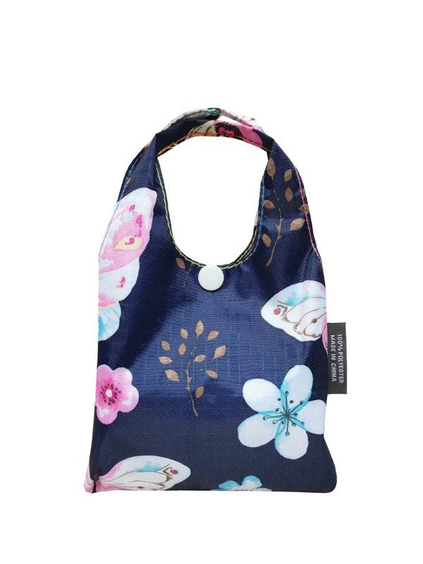 Blue Butterfly | Foldable Tote With Button Snap