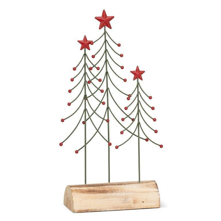 Wire Trees on Log Base