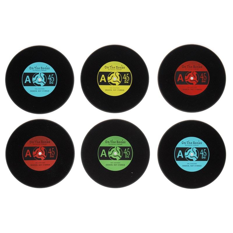 Vinyl Record Coasters, Set of 6