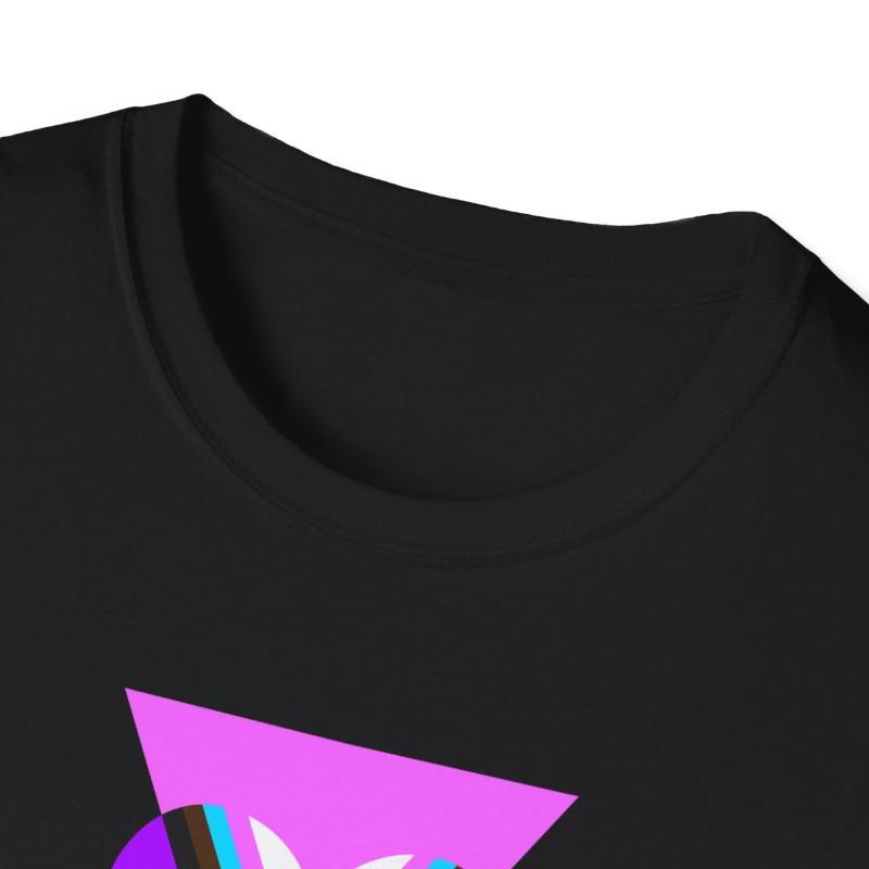 Pink Progress Pride Heart Tee - Black